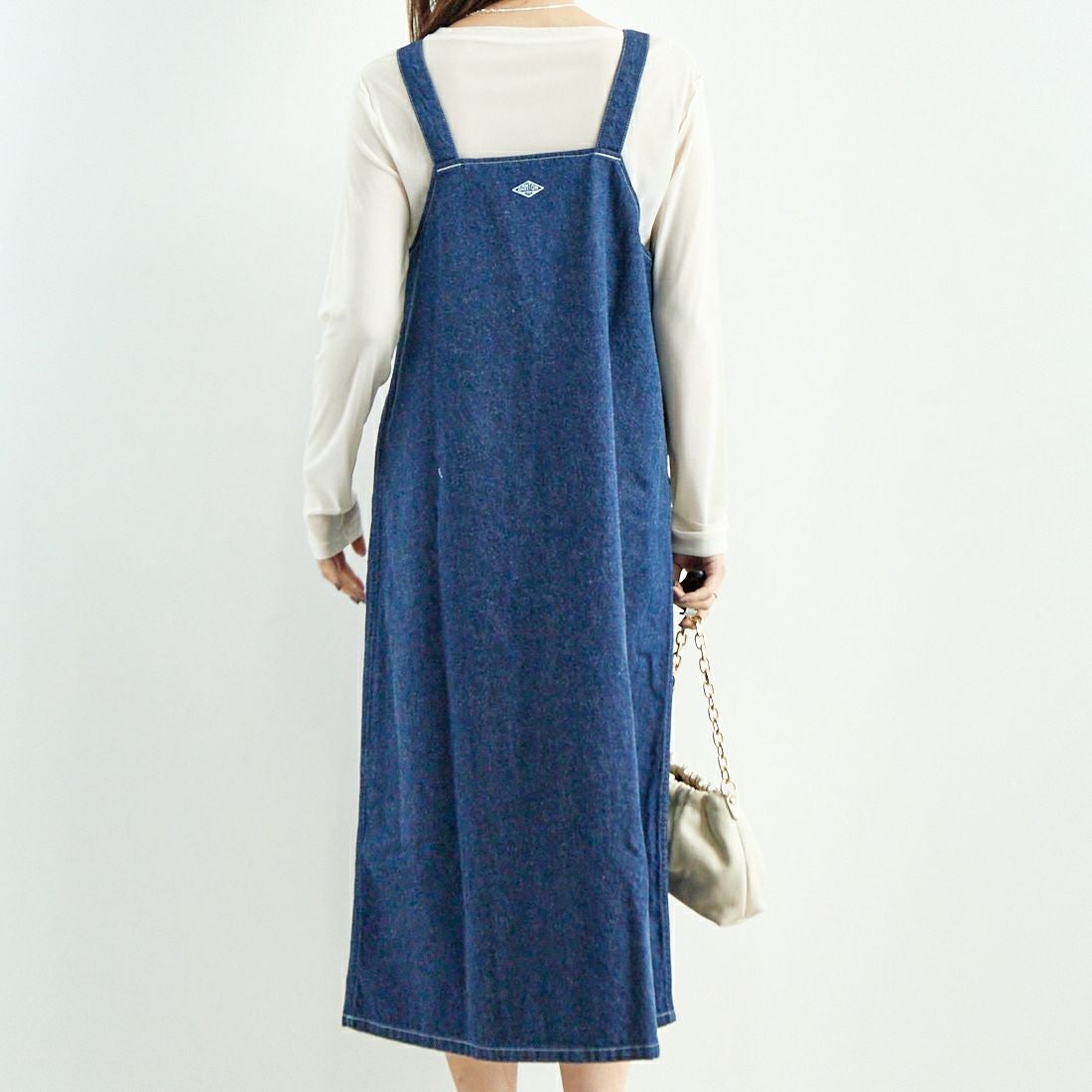 DANTON [ダントン] デニム オーバーオールスカート [DT-F0009KDM] INDIGO &&モデル身長：167cm 着用サイズ：36&&