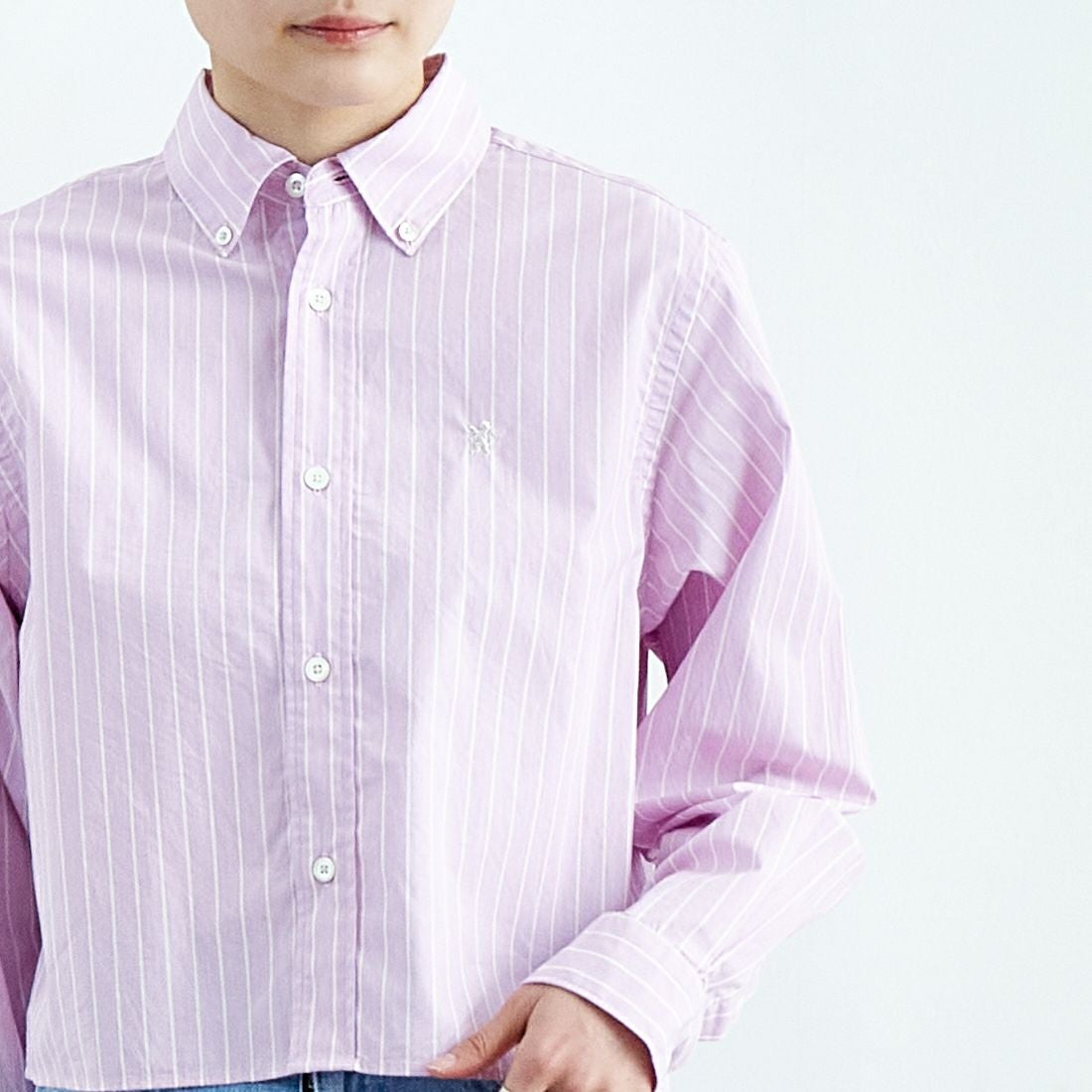 Gymphlex [ジムフレックス] ショートボタンダウンシャツ [GY-B0203CHS] PNK/WHT ST