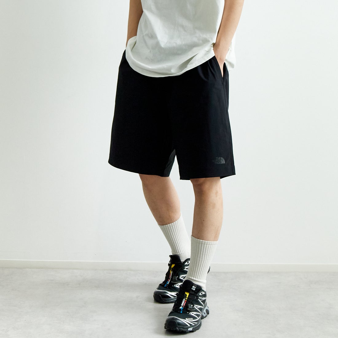 THE NORTH FACE [ザ ノースフェイス] ヴェイグラントショーツ [NB22582] K &&モデル身長：179cm 着用サイズ：XL&&