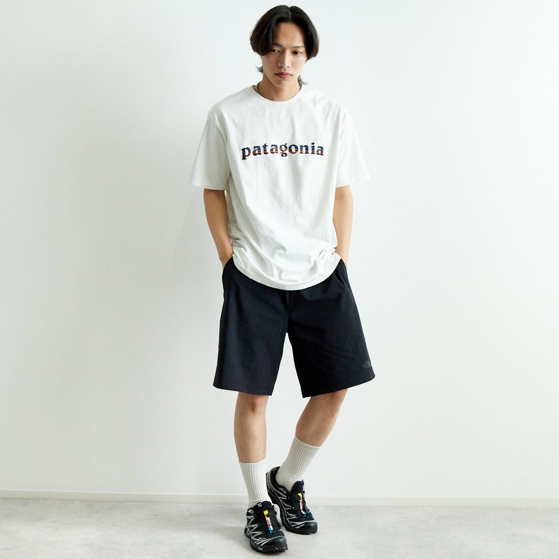 THE NORTH FACE [ザ ノースフェイス] ヴェイグラントショーツ [NB22582] K &&モデル身長：179cm 着用サイズ：XL&&