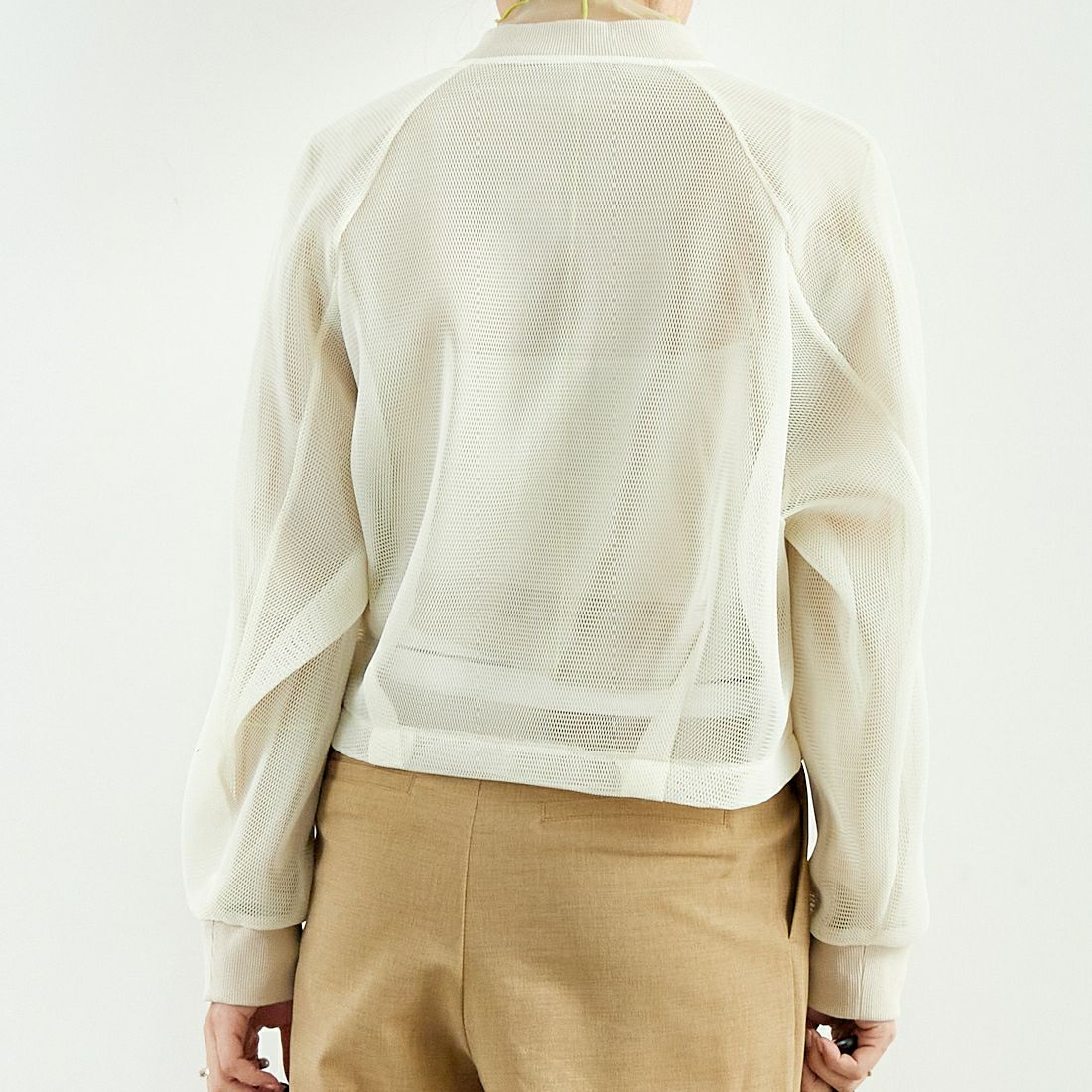 CLOCHE [クロシェ] ダブルフェイス メッシュブルゾン [51085039] ｵﾌ &&モデル身長：167cm 着用サイズ：2&&