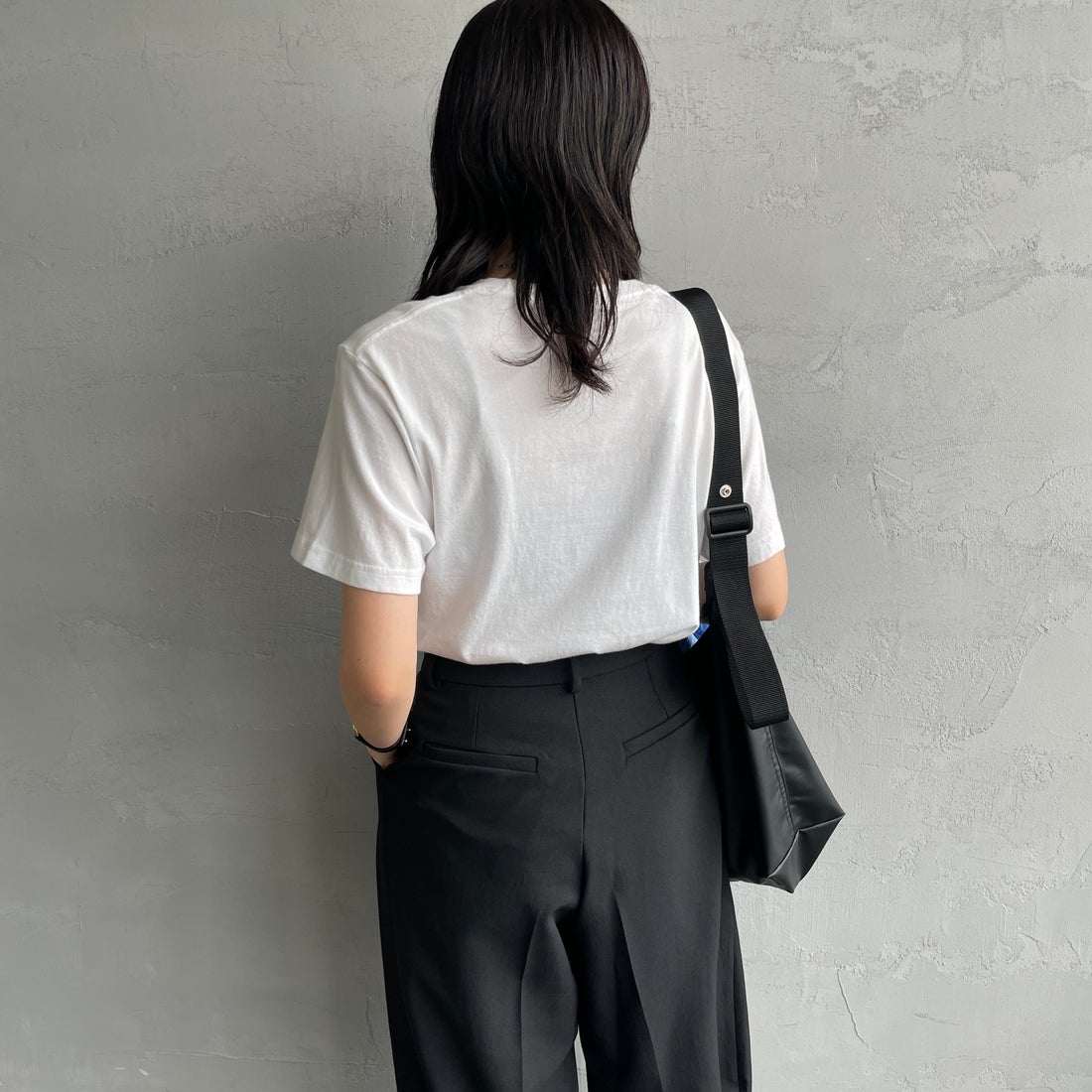 Hanes [ヘインズ] ジャパンフィット 2枚組 クルーネックTシャツ [H5320] 998 ｱｿｰﾄ &&モデル身長：160cm 着用サイズ：S&&