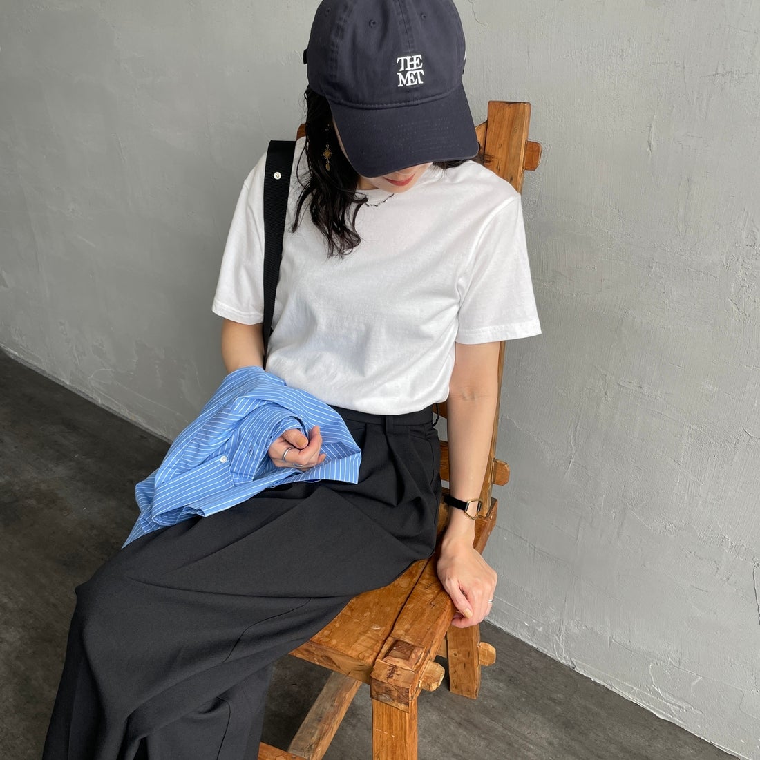 Hanes [ヘインズ] ジャパンフィット 2枚組 クルーネックTシャツ [H5320] 998 ｱｿｰﾄ &&モデル身長：160cm 着用サイズ：S&&