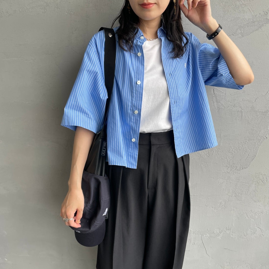 Hanes [ヘインズ] ジャパンフィット 2枚組 クルーネックTシャツ [H5320] 998 ｱｿｰﾄ &&モデル身長：160cm 着用サイズ：S&&