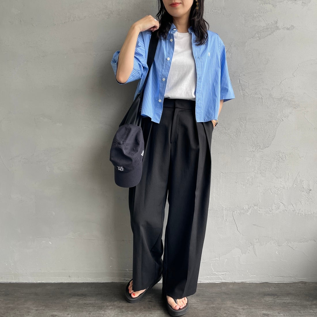Hanes [ヘインズ] ジャパンフィット 2枚組 クルーネックTシャツ [H5320] 998 ｱｿｰﾄ &&モデル身長：160cm 着用サイズ：S&&