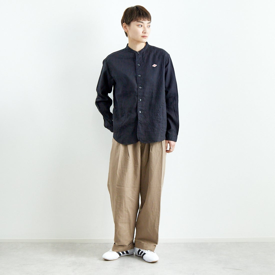 DANTON [ダントン] リネンクロスバンドカラーシャツ [DT-B0279FLI