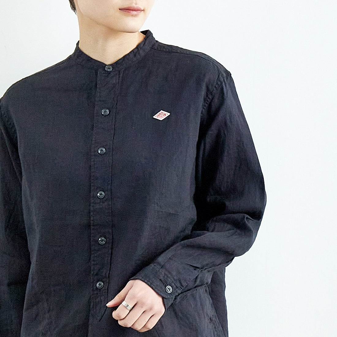 DANTON [ダントン] リネンクロスバンドカラーシャツ [DT-B0279FLI