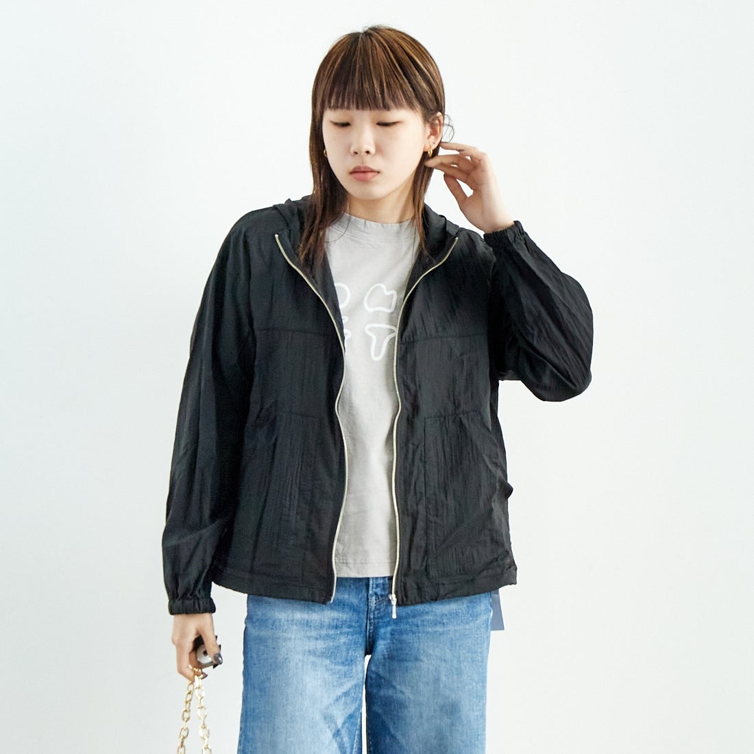 03 ﾌﾞﾗｯｸ&&モデル身長：167cm 着用サイズ：F&&