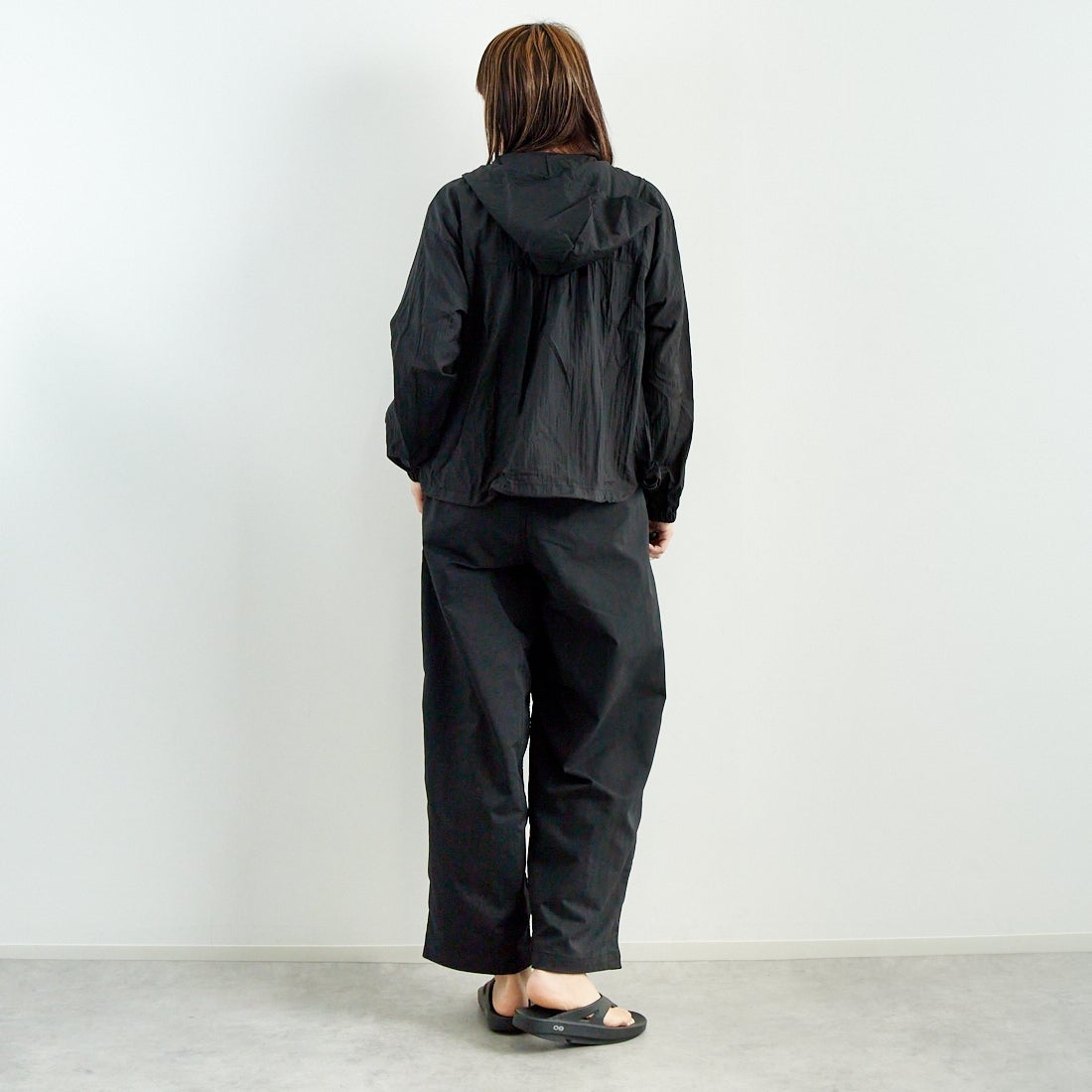 Jf Ready Made [ジェイエフレディメイド] ライトヴィンテージタフタブルゾン [8555215-01] 03 ﾌﾞﾗｯｸ&&モデル身長：167cm 着用サイズ：F&&