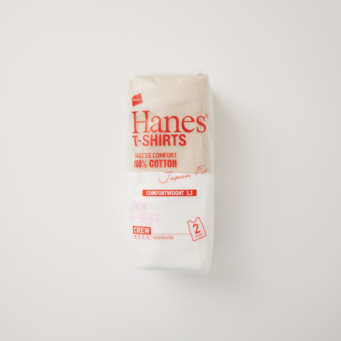 Hanes [ヘインズ] ウィメンズ ジャパンフィット 2枚組 スリーブレスTシャツ [HW5327] 783 ﾍﾞｰｼﾞｭ