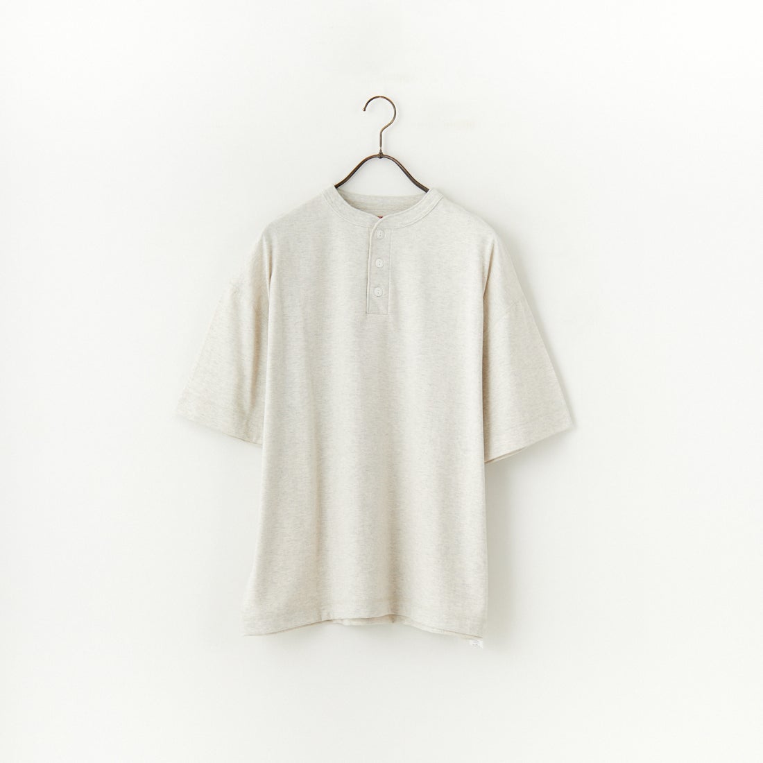 Health knit [ヘルスニット] 別注 ビッグシルエット ヘンリーネックTシャツ [HR25S-M121-JF] OATMEAL