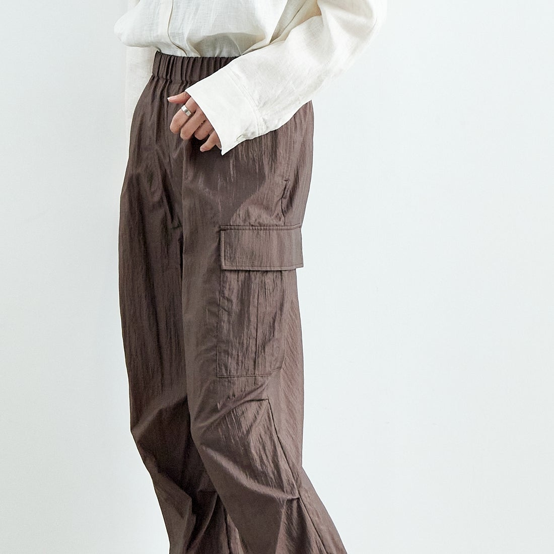 Jeans Factory Clothes [ジーンズファクトリークローズ] ダイヤモンドワッシャーパラシュートパンツ [21254060] 037 ﾌﾞﾗｳﾝ