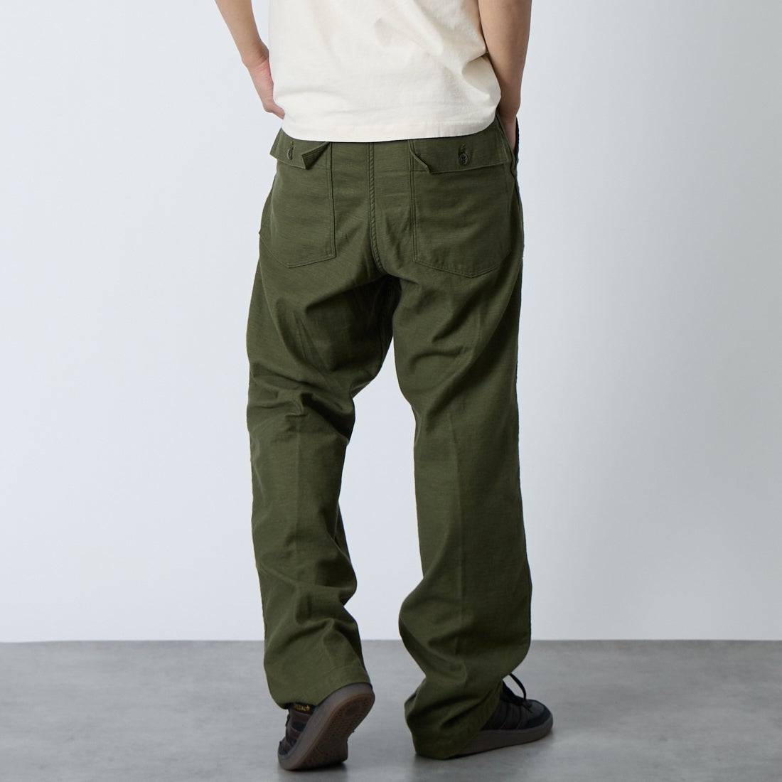 orSlow [オアスロウ] レギュラーフィット ファティーグパンツ [03-V5002] 77 D.OLIVE &&モデル身長：179cm 着用サイズ：2&&