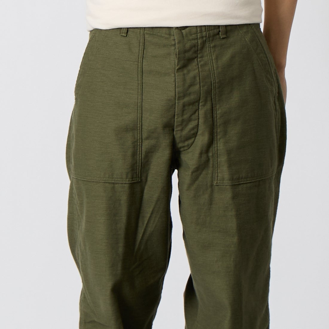 orSlow [オアスロウ] レギュラーフィット ファティーグパンツ [03-V5002] 77 D.OLIVE &&モデル身長：179cm 着用サイズ：2&&