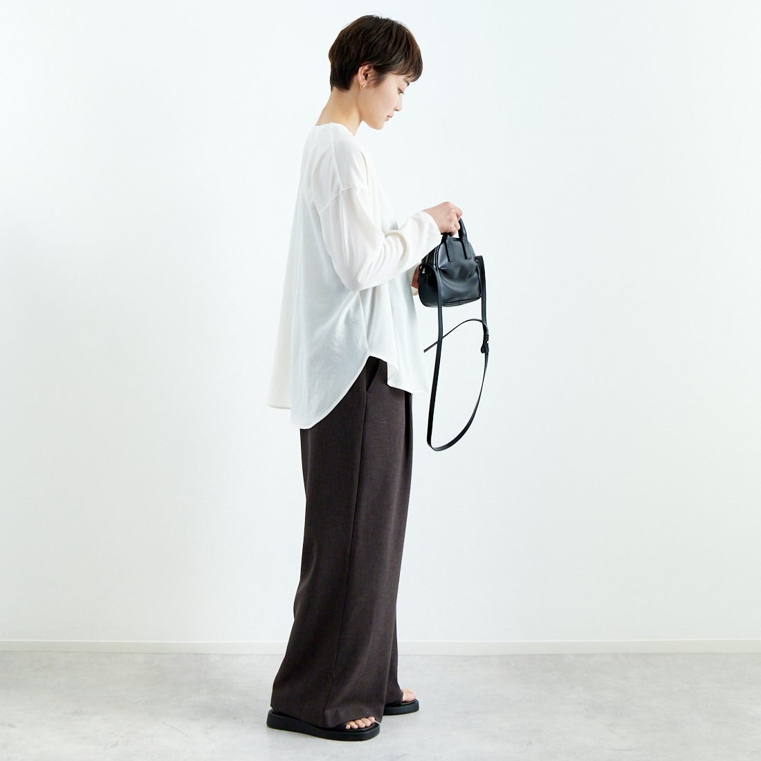 Jeans Factory Clothes [ジーンズファクトリークローズ] ノルディス2WAYプルオーバー [21254057] 031 ｵﾌ &&モデル身長：160cm 着用サイズ：F&&