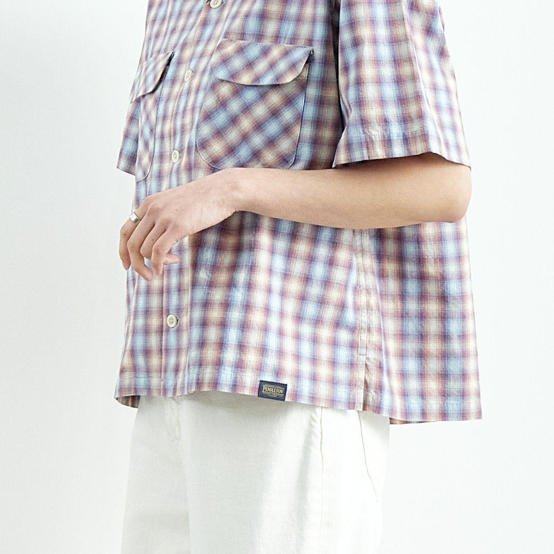 PENDLETON [ペンドルトン] オープンカラーシャツ [5275-0003] 02 P.PINK/ &&モデル身長：160cm 着用サイズ：XS&&