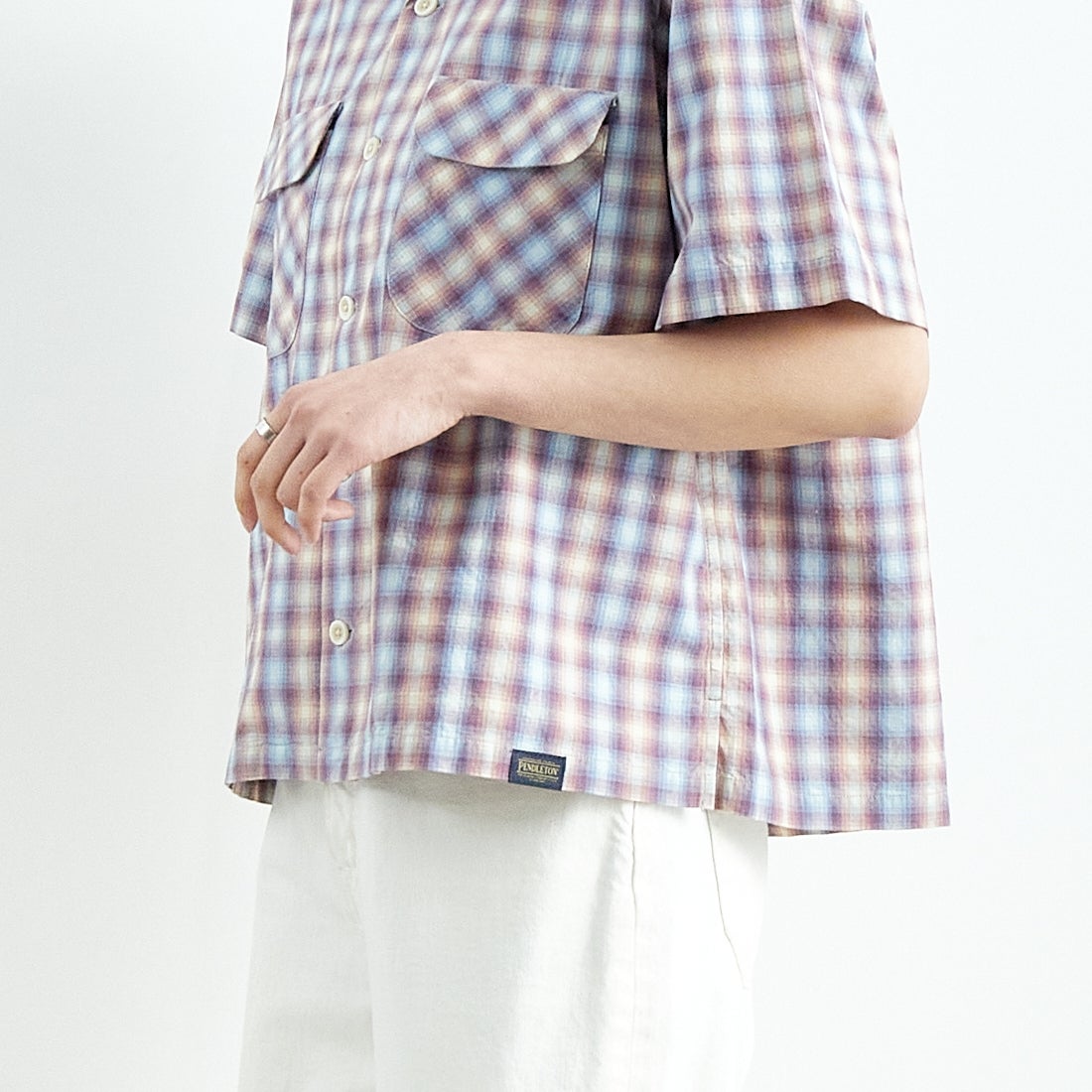 PENDLETON [ペンドルトン] オープンカラーシャツ [5275-0003] 02 P.PINK/ &&モデル身長：160cm 着用サイズ：XS&&