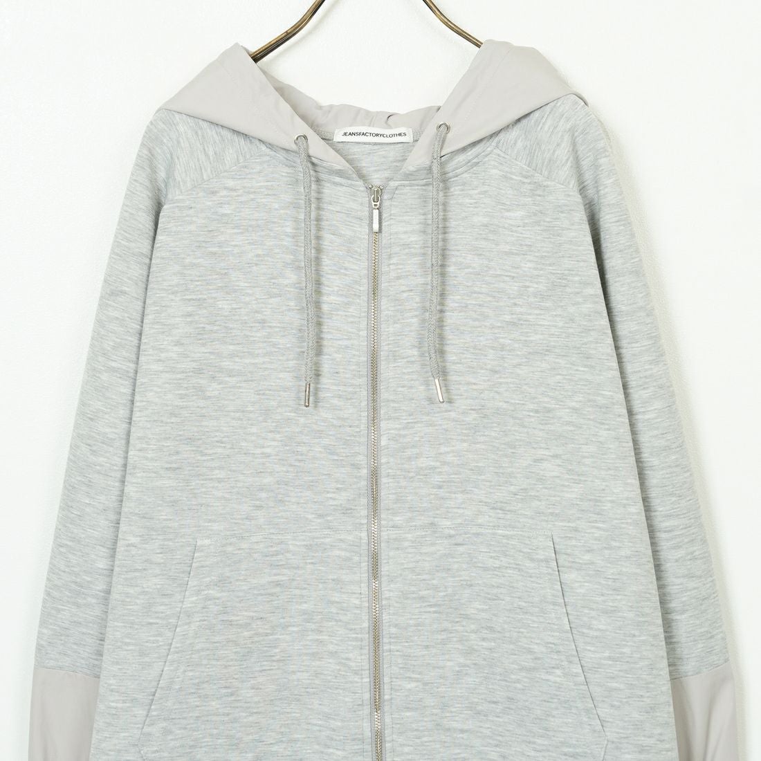 Jeans Factory Clothes [ジーンズファクトリークローズ] 異素材切替 ダンボール ジップフーディ [21254067] 006 ｸﾞﾚｰﾓｸ