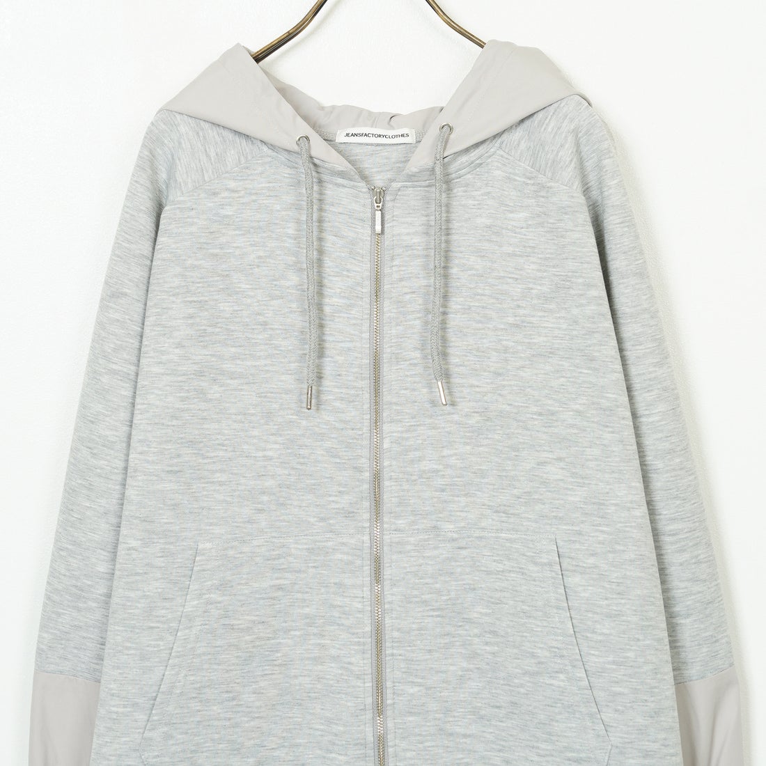 Jeans Factory Clothes [ジーンズファクトリークローズ] 異素材切替 ダンボール ジップフーディ [21254067] 006 ｸﾞﾚｰﾓｸ