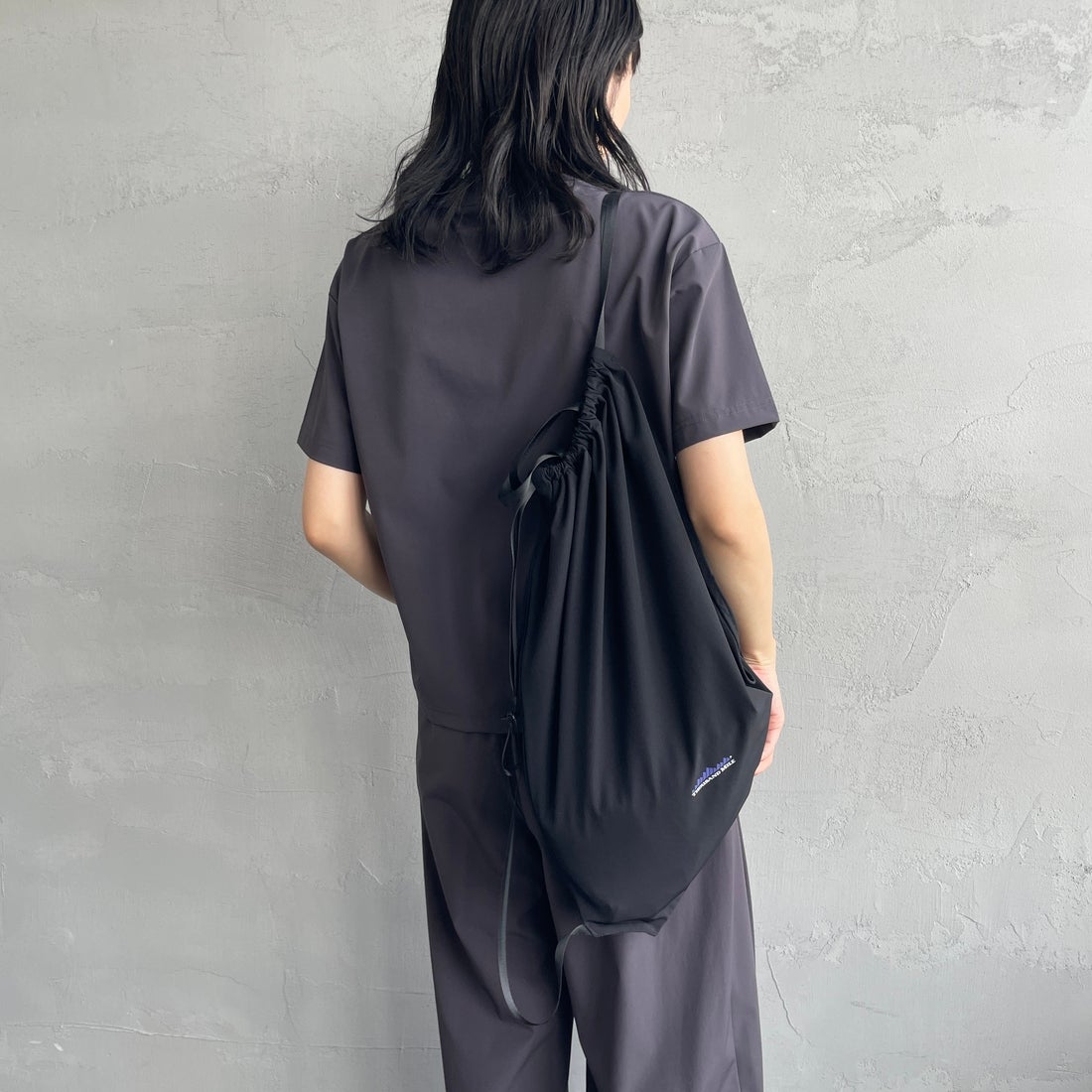 THOUSAND MILE [サウザンド マイル] 別注 サマーバケーション ラップパンツセットアップ [TM251NP50952-JF] CHARCOAL &&モデル身長：160cm 着用サイズ：F&&