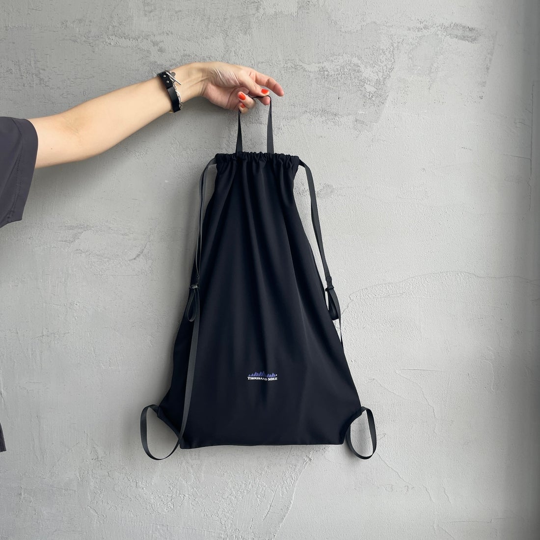 THOUSAND MILE [サウザンド マイル] 別注 サマーバケーション ラップパンツセットアップ [TM251NP50952-JF] CHARCOAL &&モデル身長：160cm 着用サイズ：F&&