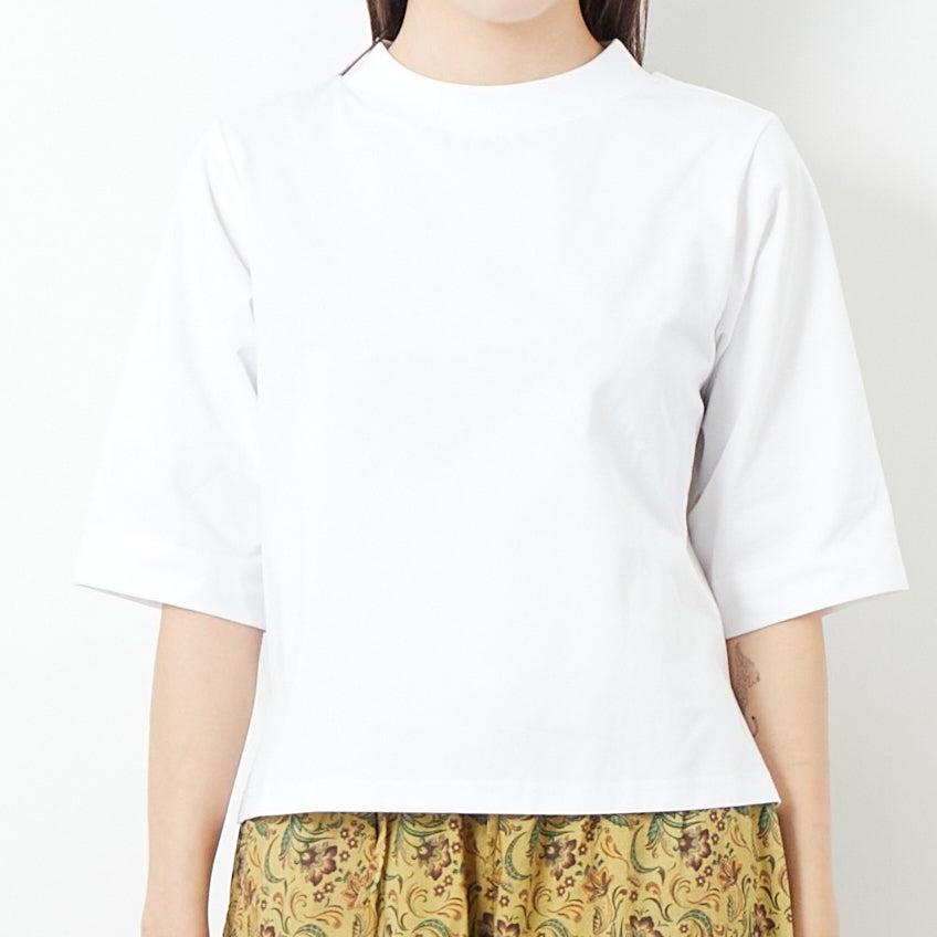 Kelen [ケレン] ハーフスリーブ トップス [LKL24HBL2113] OFF WHITE &&モデル身長：167cm 着用サイズ：F&&