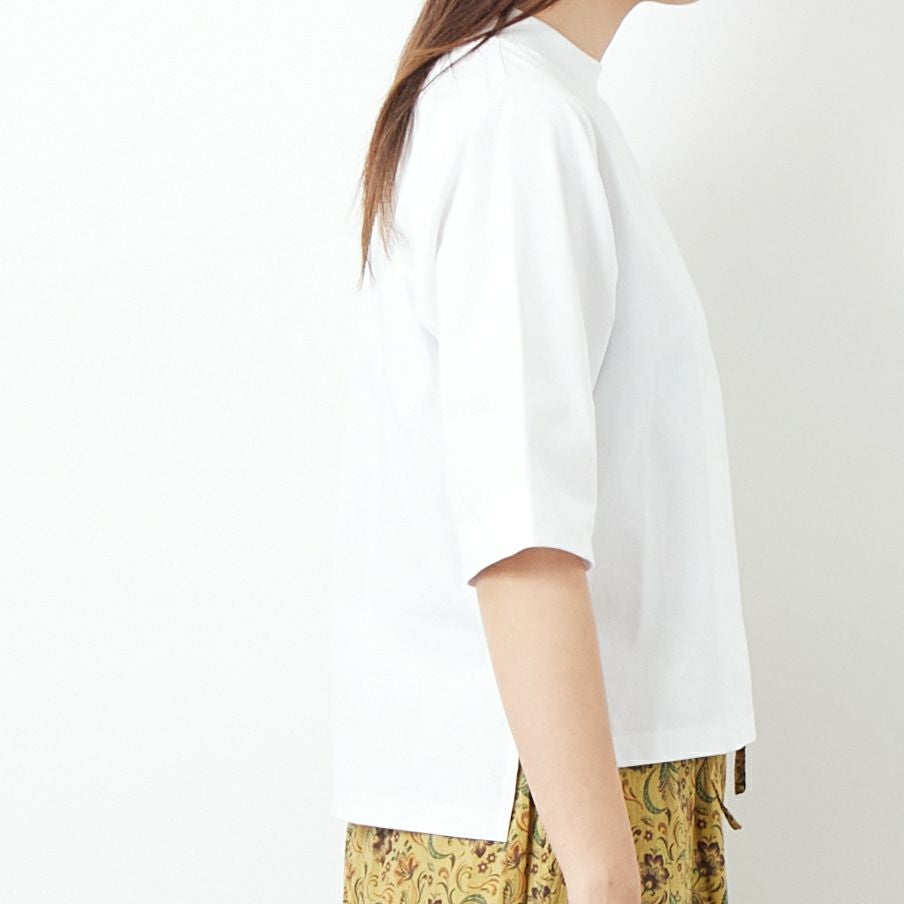 Kelen [ケレン] ハーフスリーブ トップス [LKL24HBL2113] OFF WHITE &&モデル身長：167cm 着用サイズ：F&&