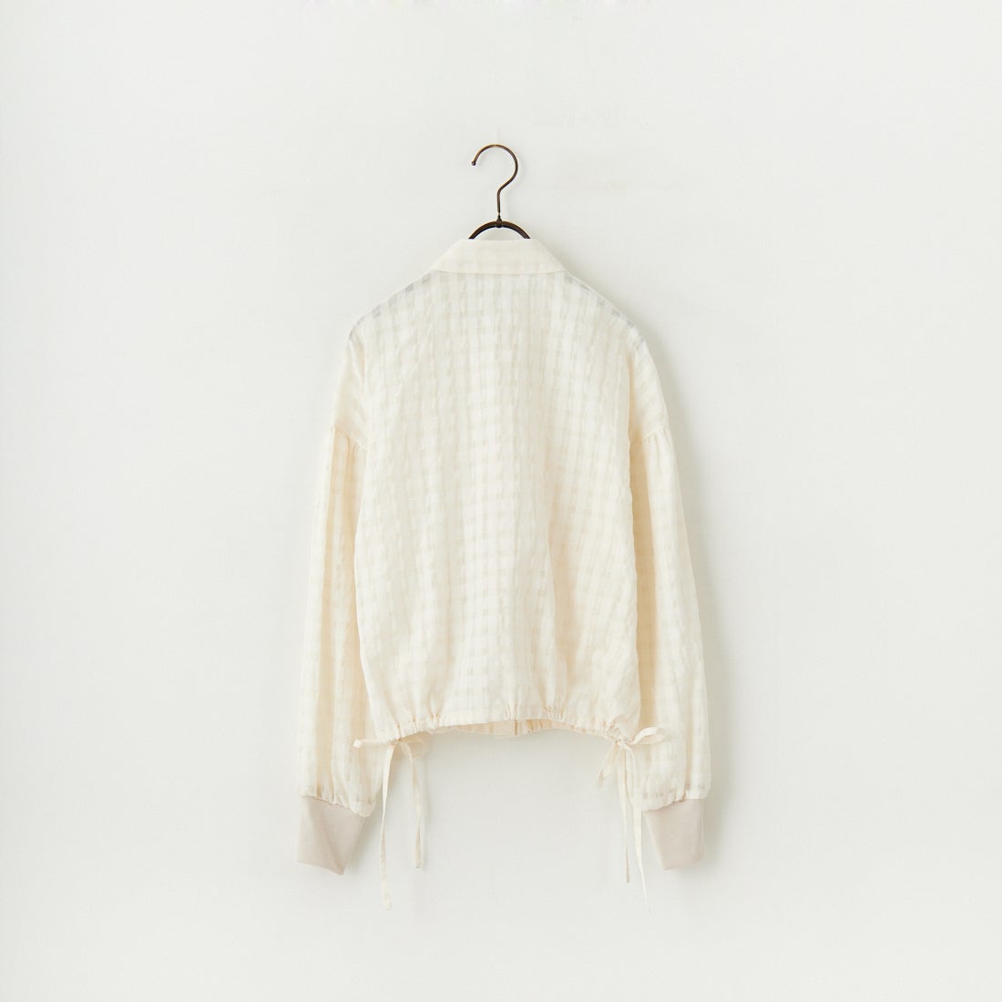 STELLA CIFFON [ステラシフォン] シアーサッカーチェックブラウス [ST1-25407] 02 O.WHITE