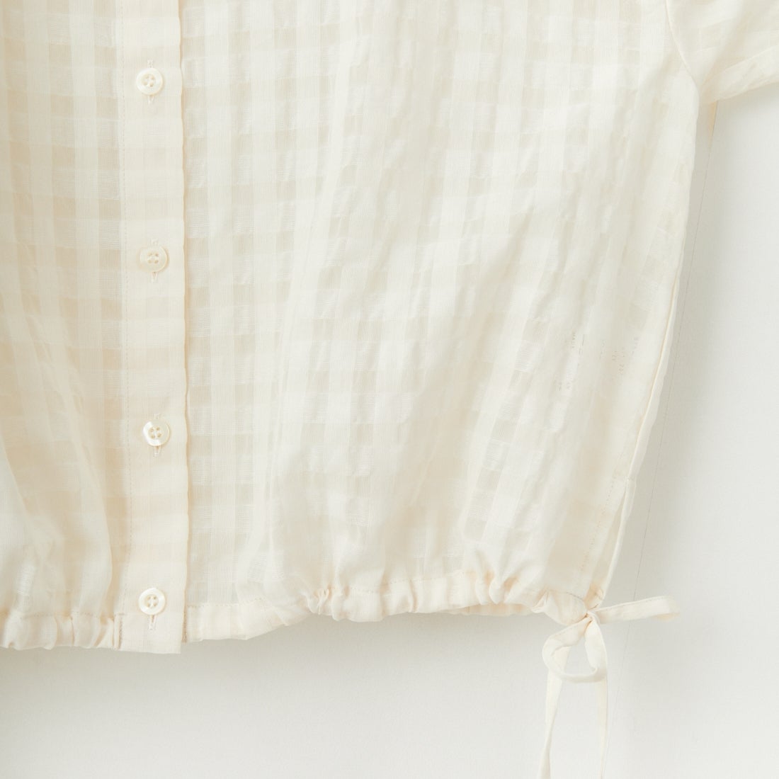 STELLA CIFFON [ステラシフォン] シアーサッカーチェックブラウス [ST1-25407] 02 O.WHITE