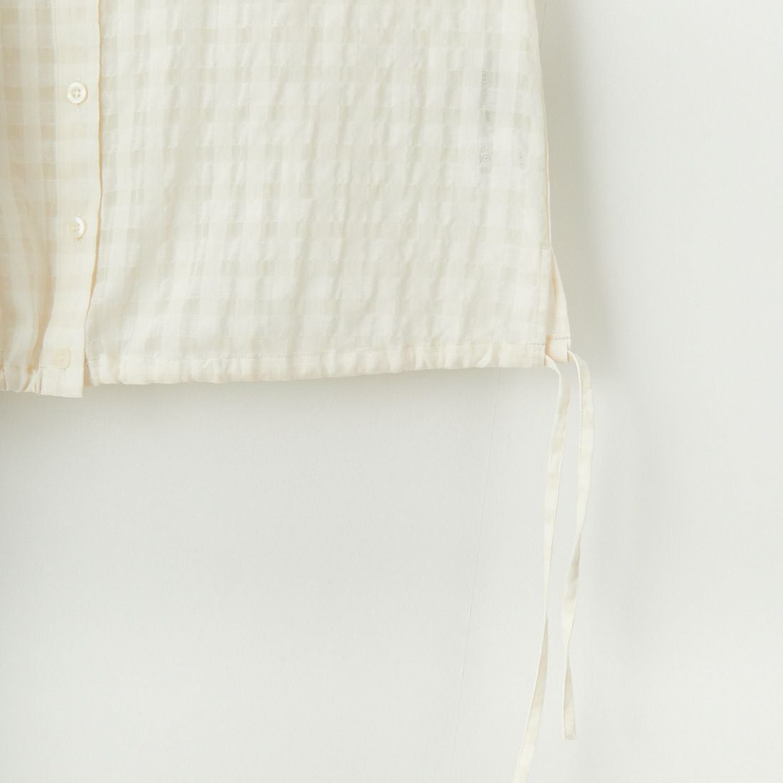 STELLA CIFFON [ステラシフォン] シアーサッカーチェックブラウス [ST1-25407] 02 O.WHITE