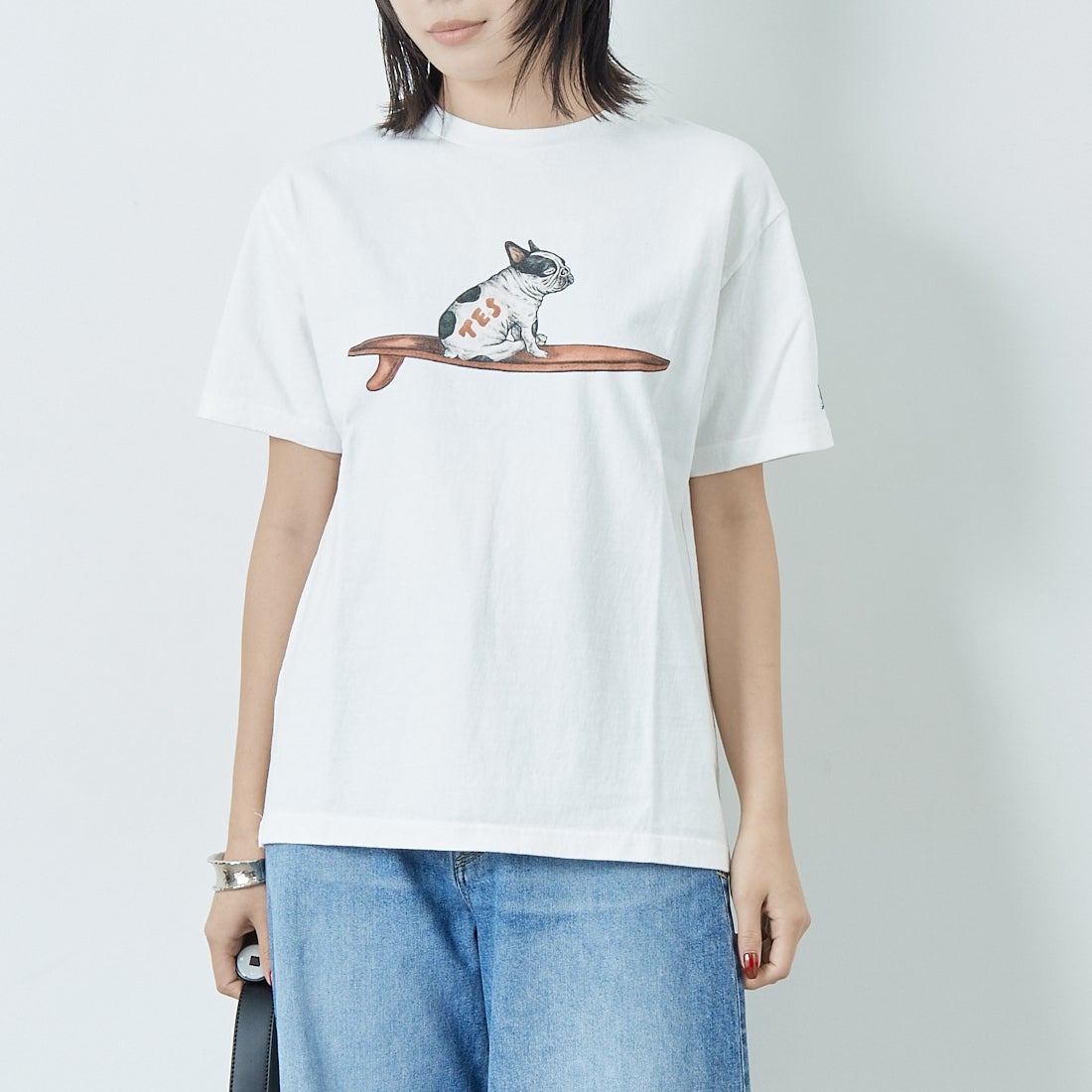 The Endless Summer [エンドレスサマー] 4BUHI ナップタイムTシャツ [FH-25574323] 07 WHITE &&モデル身長：167cm 着用サイズ：S&&