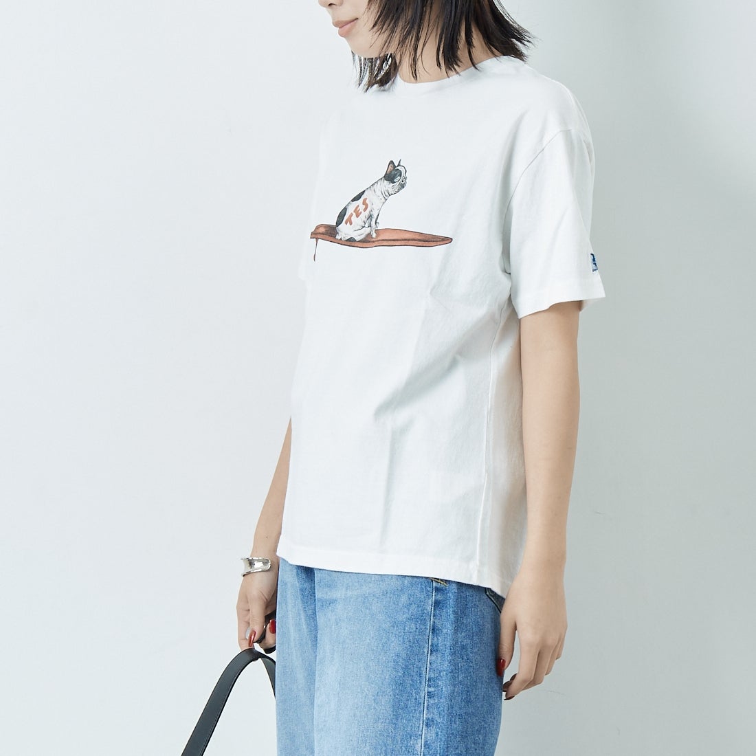 The Endless Summer [エンドレスサマー] 4BUHI ナップタイムTシャツ [FH-25574323] 07 WHITE &&モデル身長：167cm 着用サイズ：S&&