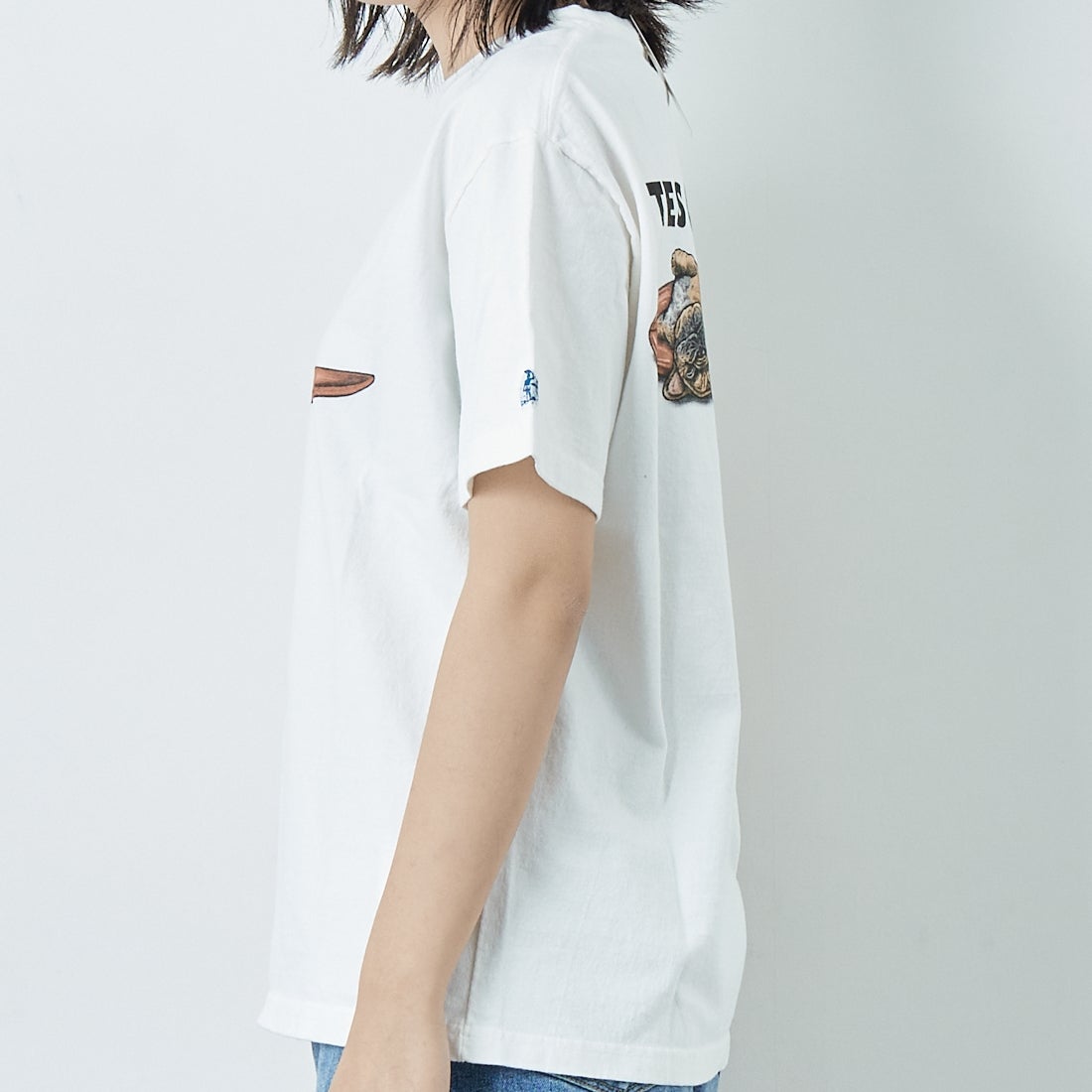 The Endless Summer [エンドレスサマー] 4BUHI ナップタイムTシャツ [FH-25574323] 07 WHITE &&モデル身長：167cm 着用サイズ：S&&