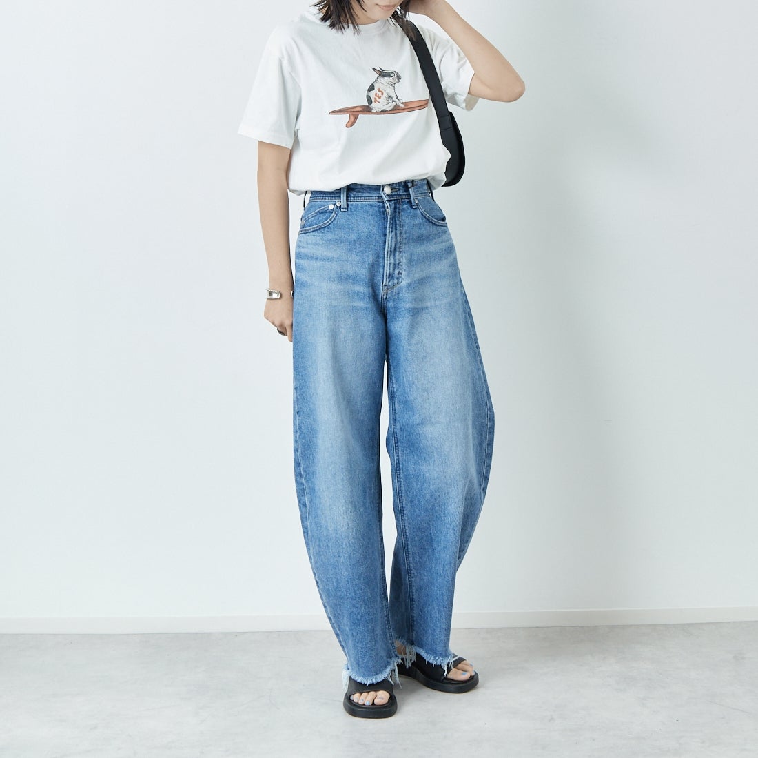 The Endless Summer [エンドレスサマー] 4BUHI ナップタイムTシャツ [FH-25574323] 07 WHITE &&モデル身長：167cm 着用サイズ：S&&