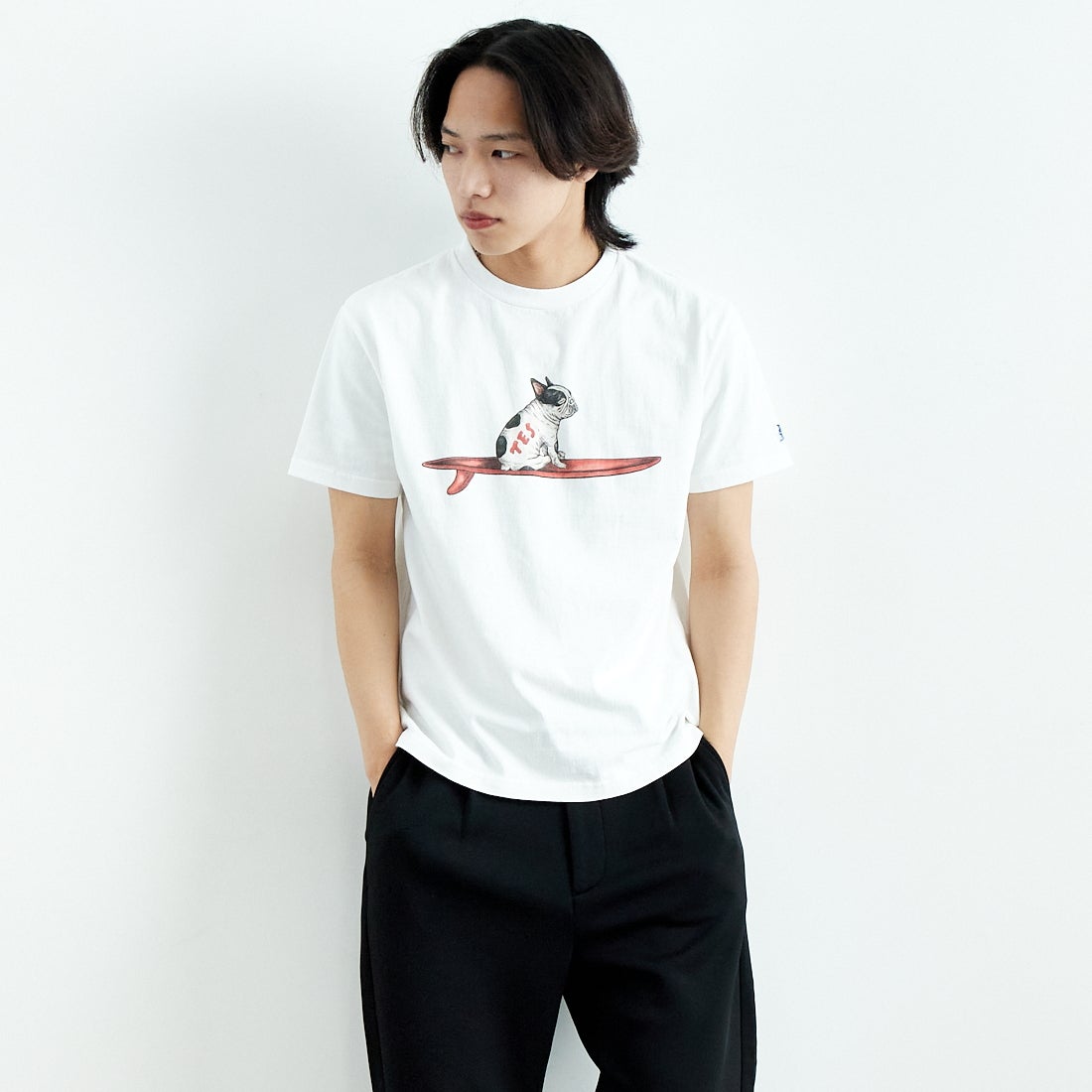 07 WHITE&&モデル身長：179cm 着用サイズ：M&&