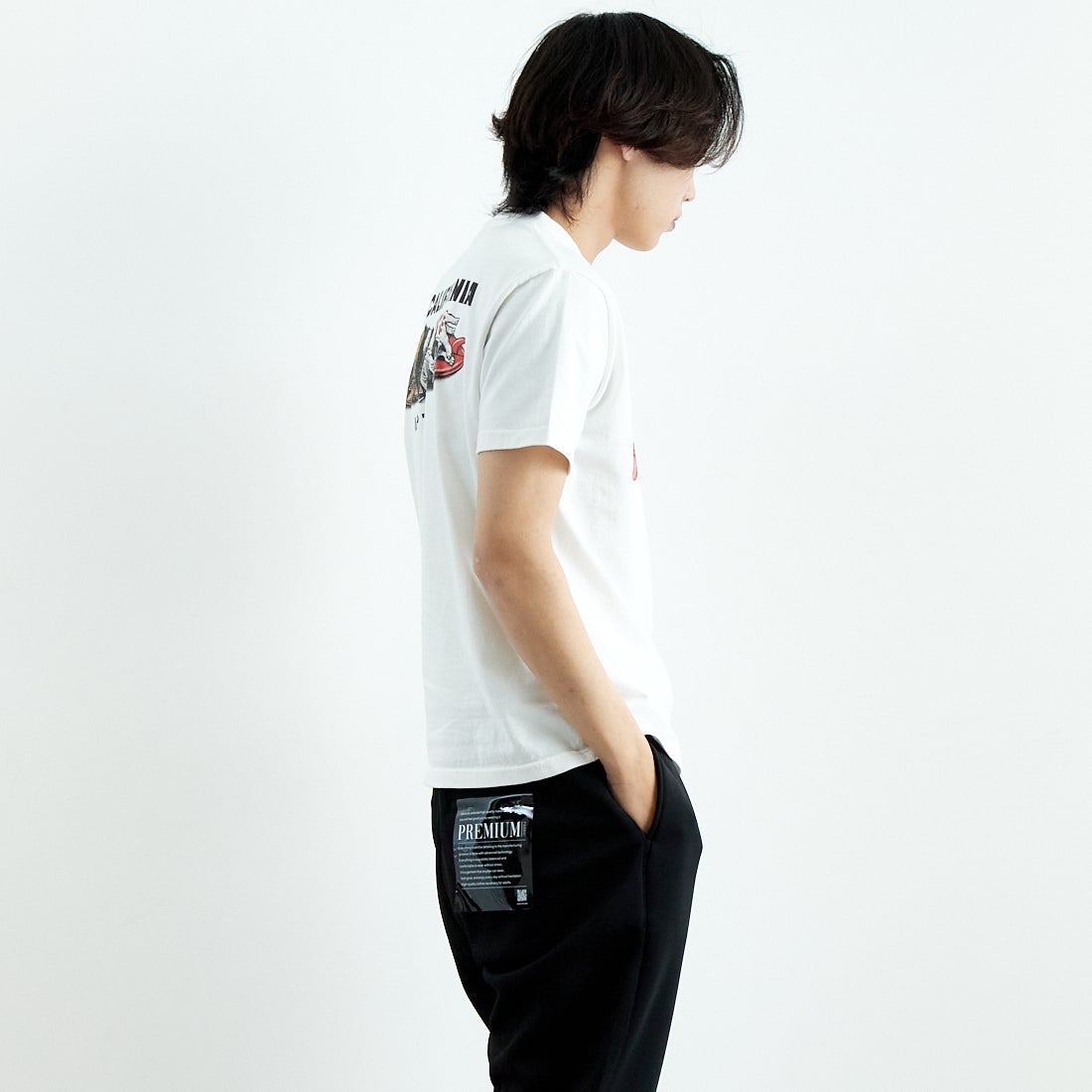 The Endless Summer [エンドレスサマー] 4BUHI ナップタイムTシャツ [FH-25574323] 07 WHITE &&モデル身長：179cm 着用サイズ：M&&