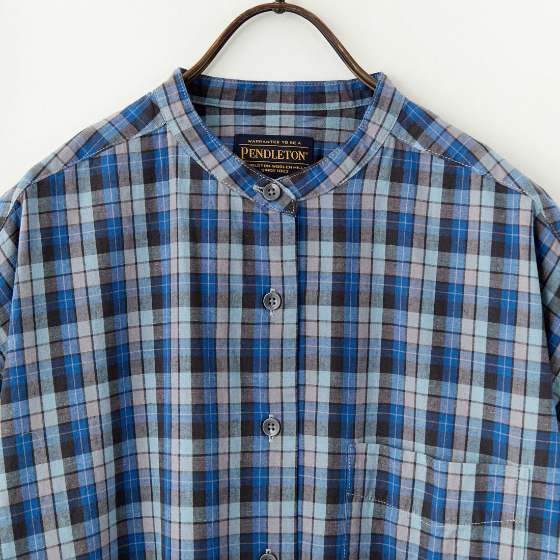 PENDLETON [ペンドルトン] バンドカラーシャツ [5275-0100] 61 BLUE/GY