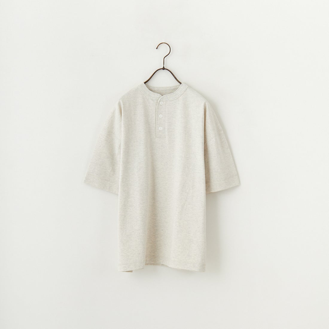 Health knit [ヘルスニット] 別注 ビッグシルエット ヘンリーネックTシャツ [HR25S-M121-JF] OATMEAL