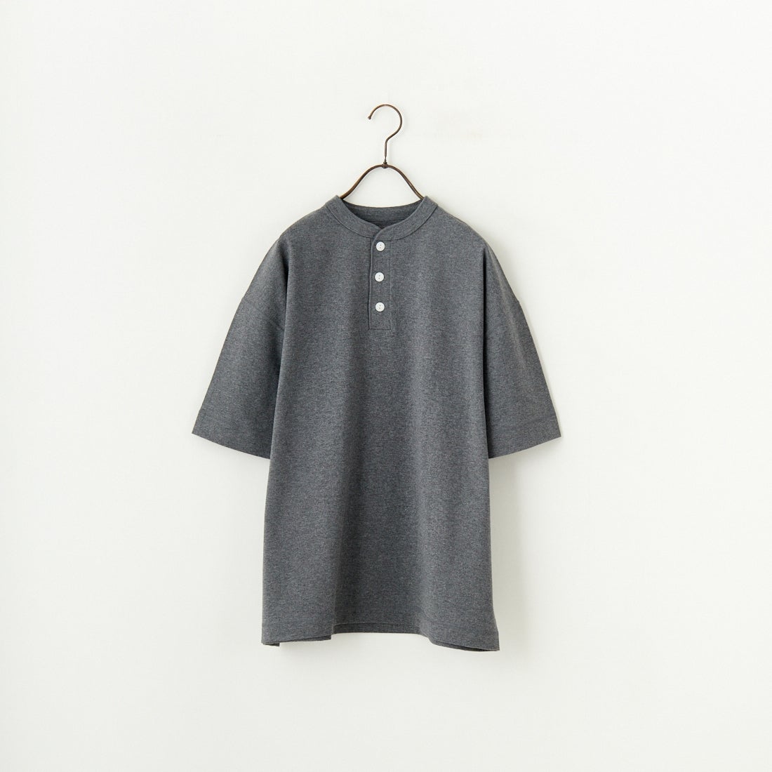 Health knit [ヘルスニット] 別注 ビッグシルエット ヘンリーネックTシャツ [HR25S-M121-JF] CHARCOAL