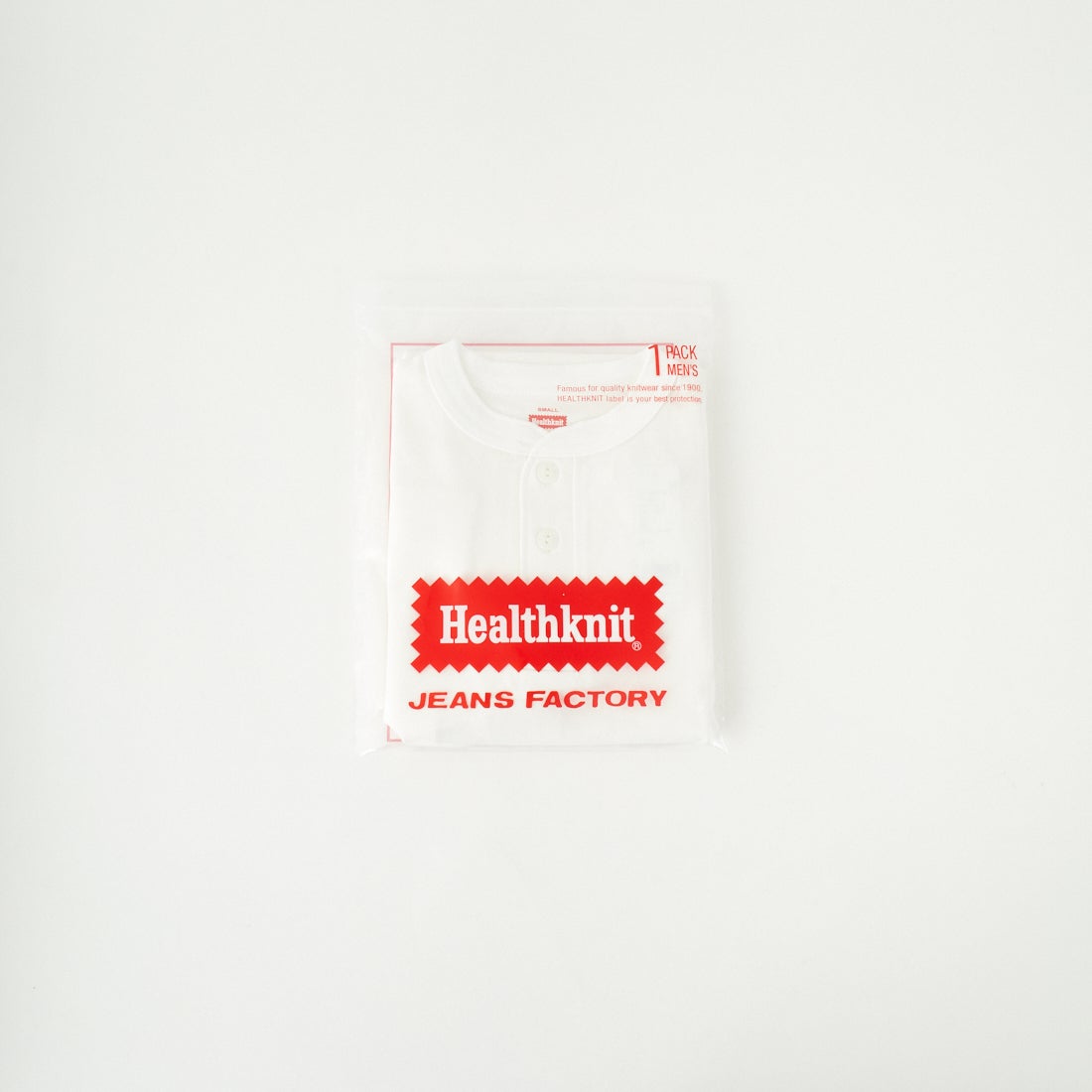 Health knit [ヘルスニット] 別注 ビッグシルエット ヘンリーネックTシャツ [HR25S-M121-JF] WHITE