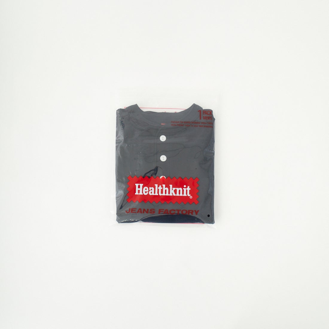 Health knit [ヘルスニット] 別注 ビッグシルエット ヘンリーネックTシャツ [HR25S-M121-JF] BLACK