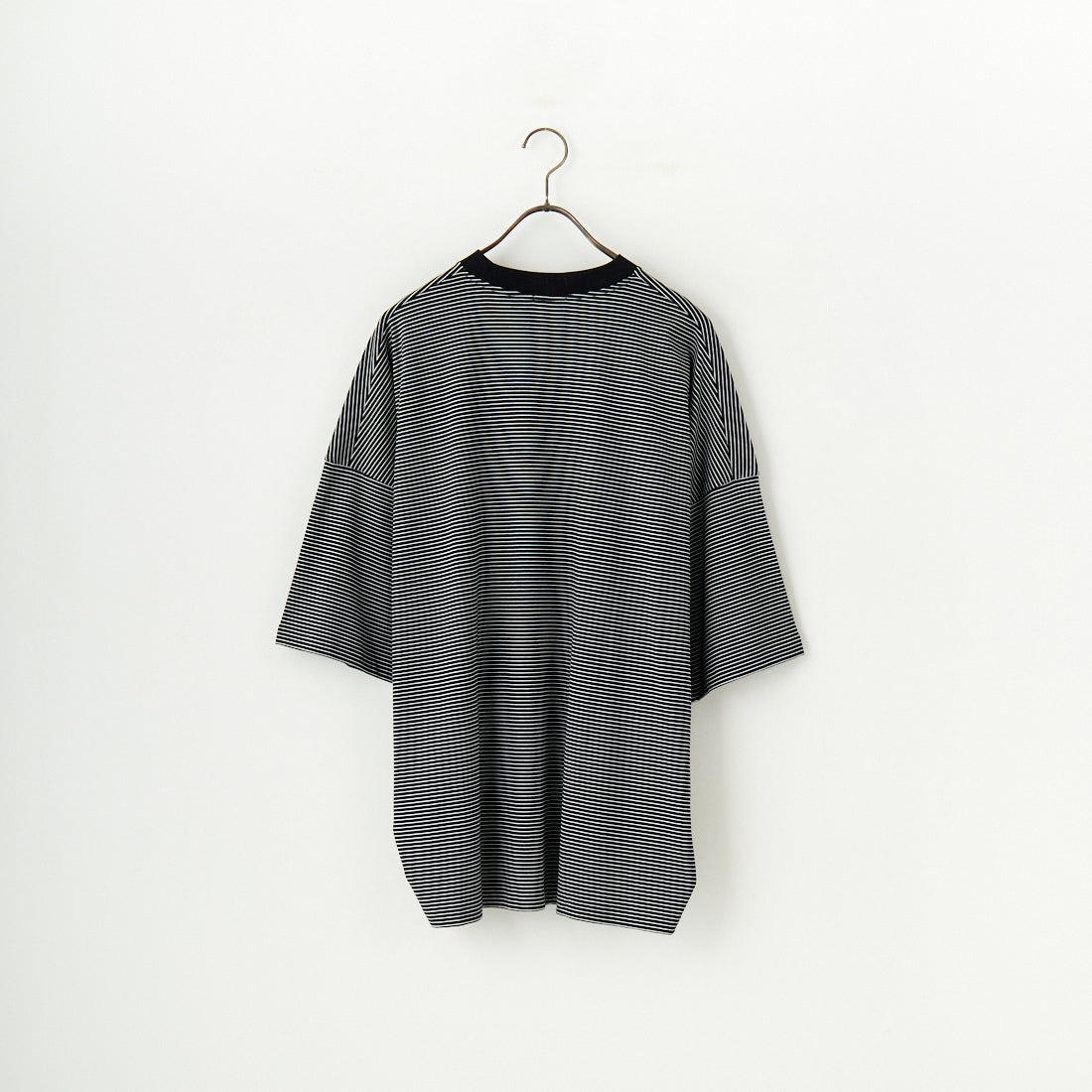 HANDVAERK [ハンドバーク] 60/2 ショートスリーブテーパードビッグTシャツ [6525] BLACK/WHIT