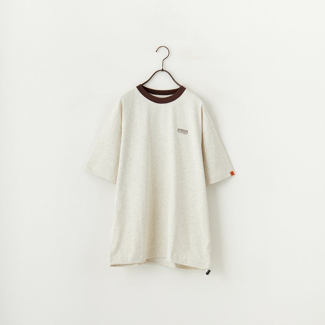 UNIVERSAL OVERALL [ユニバーサルオーバーオール] 別注 ドローコード付き ワイドシルエットTシャツ [U2513282IN-JF] OAT/BRN