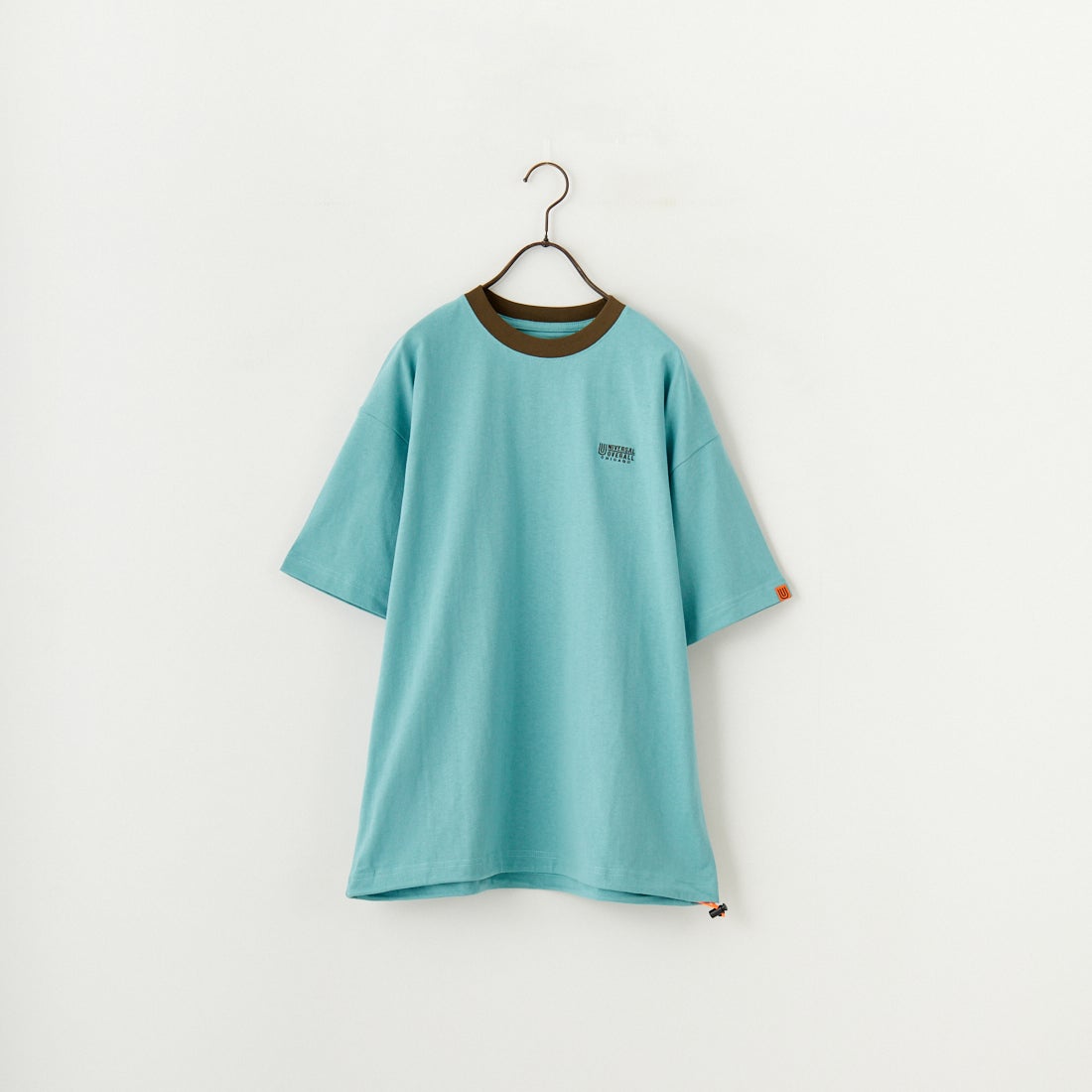 UNIVERSAL OVERALL [ユニバーサルオーバーオール] 別注 ドローコード付き ワイドシルエットTシャツ [U2513282IN-JF] SAX/KHK