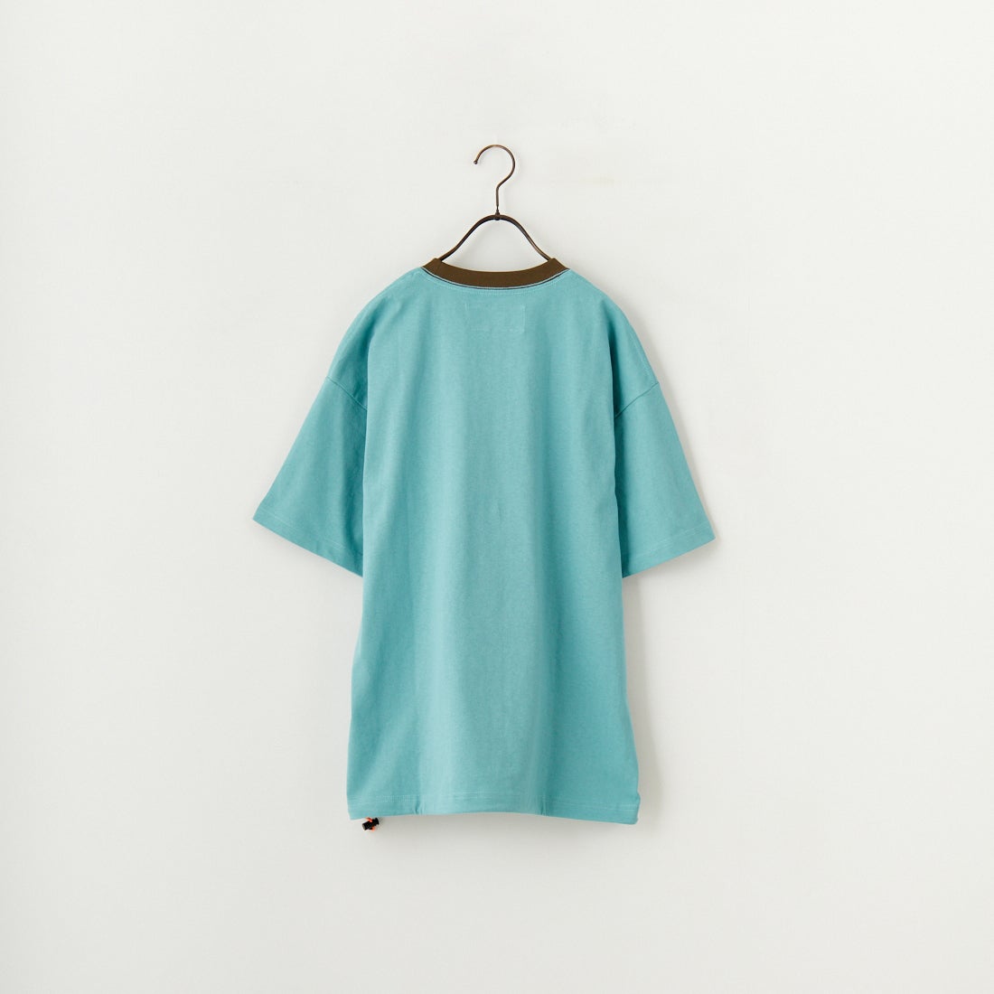 UNIVERSAL OVERALL [ユニバーサルオーバーオール] 別注 ドローコード付き ワイドシルエットTシャツ [U2513282IN-JF] SAX/KHK