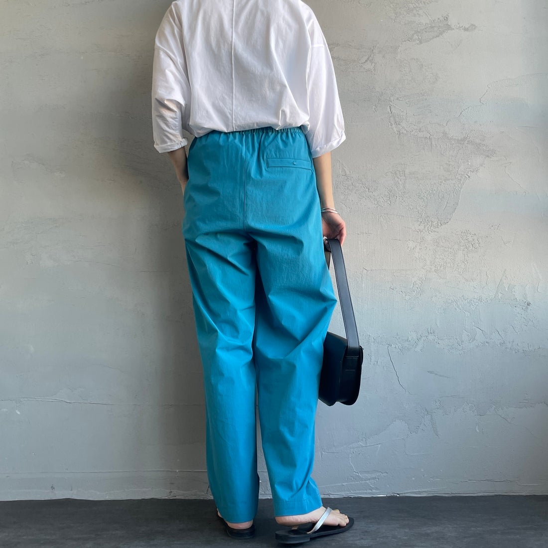 Jeans Factory Clothes [ジーンズファクトリークローズ] 7DAYSナイロンイージーパンツ [IN11-PT-5] ﾀｰｺｲｽﾞ &&モデル身長：158cm 着用サイズ：F&&