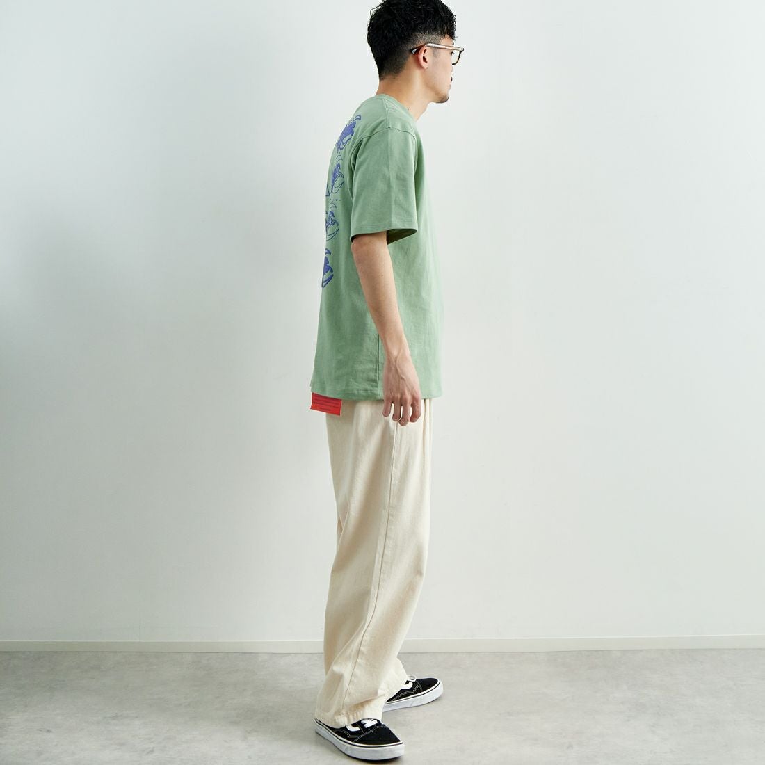 HUF [ハフ] ペガサス ショートスリーブTシャツ [TS02399] BASIL &&モデル身長：168cm 着用サイズ：M&&