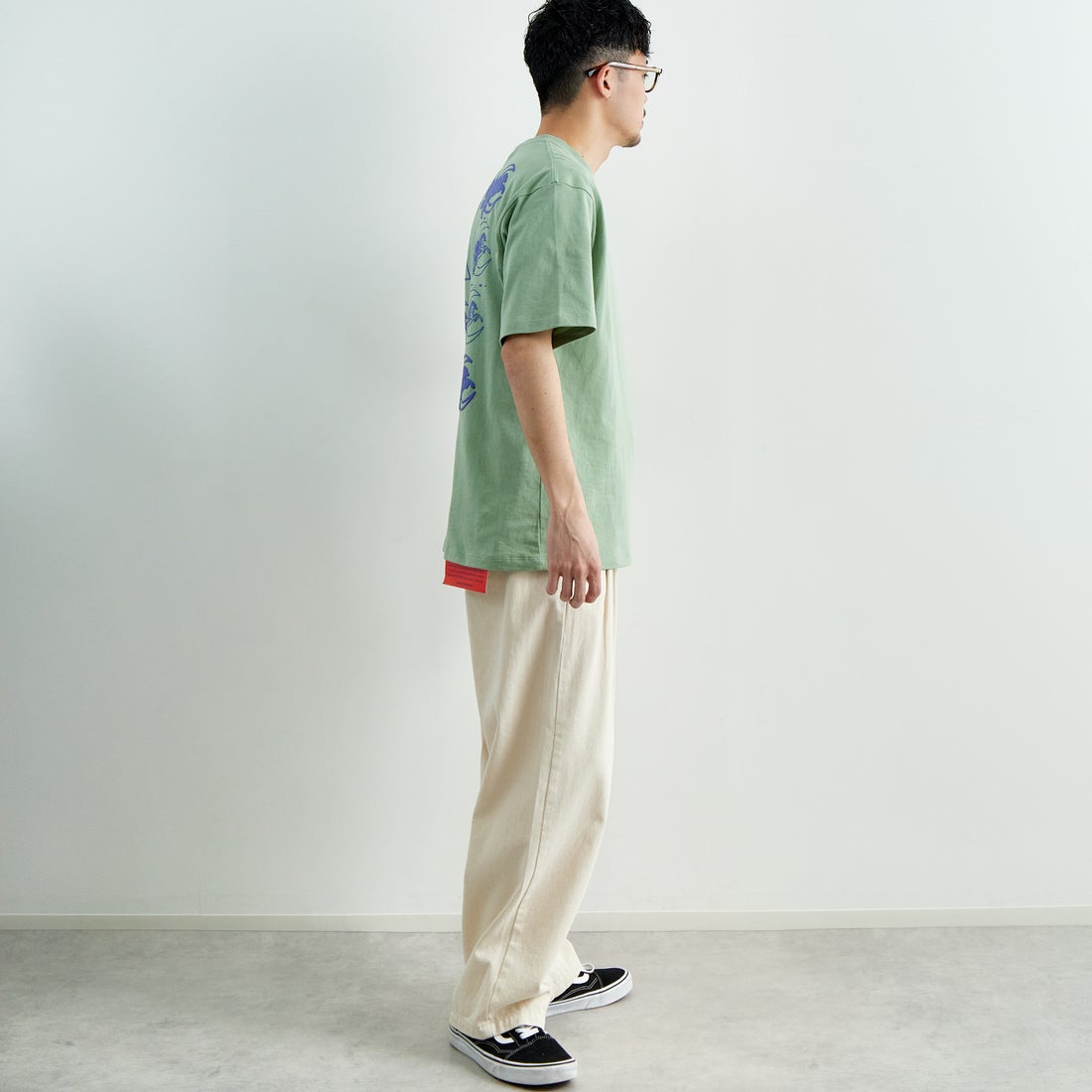 HUF [ハフ] ペガサス ショートスリーブTシャツ [TS02399] BASIL &&モデル身長：168cm 着用サイズ：M&&