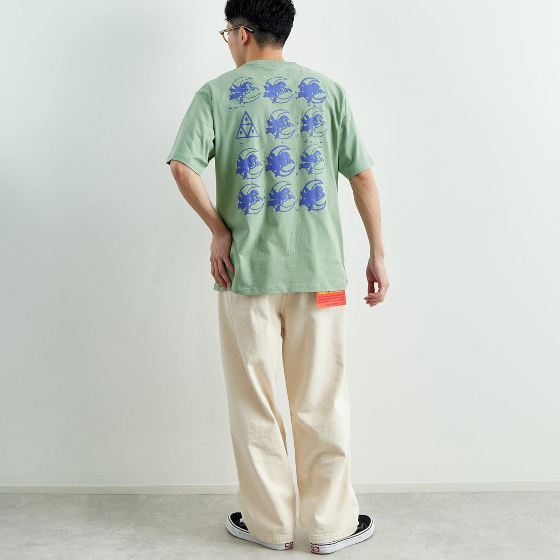 HUF [ハフ] ペガサス ショートスリーブTシャツ [TS02399] BASIL &&モデル身長：168cm 着用サイズ：M&&