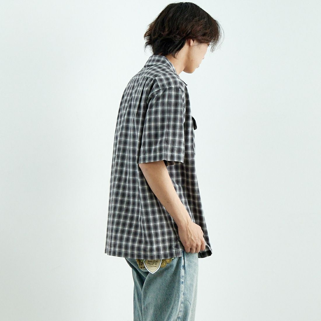 PENDLETON [ペンドルトン] オープンカラーシャツ [5275-0003] 75 GRAY/WH &&モデル身長：179cm 着用サイズ：L&&